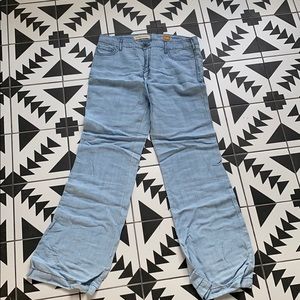 Anthropologie Light blue linen pants